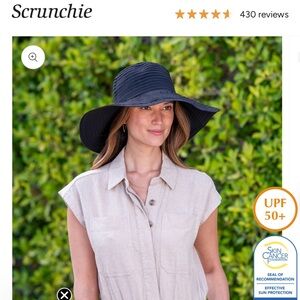 Scrunchie Elegant Black Sun Hat